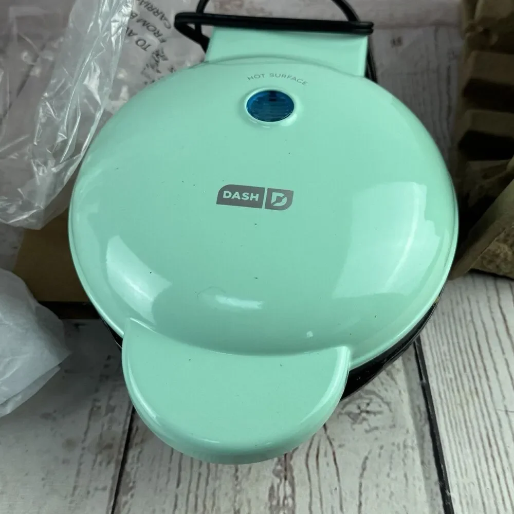 Dash Express Full Size Waffle Maker 8 Inch Aqua Dual Nonstick Waffles Hashbrowns